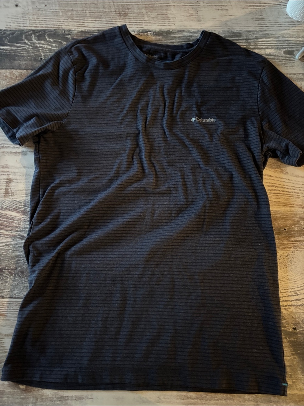 Columbia Black Short Sleeve Striped Performance Tee